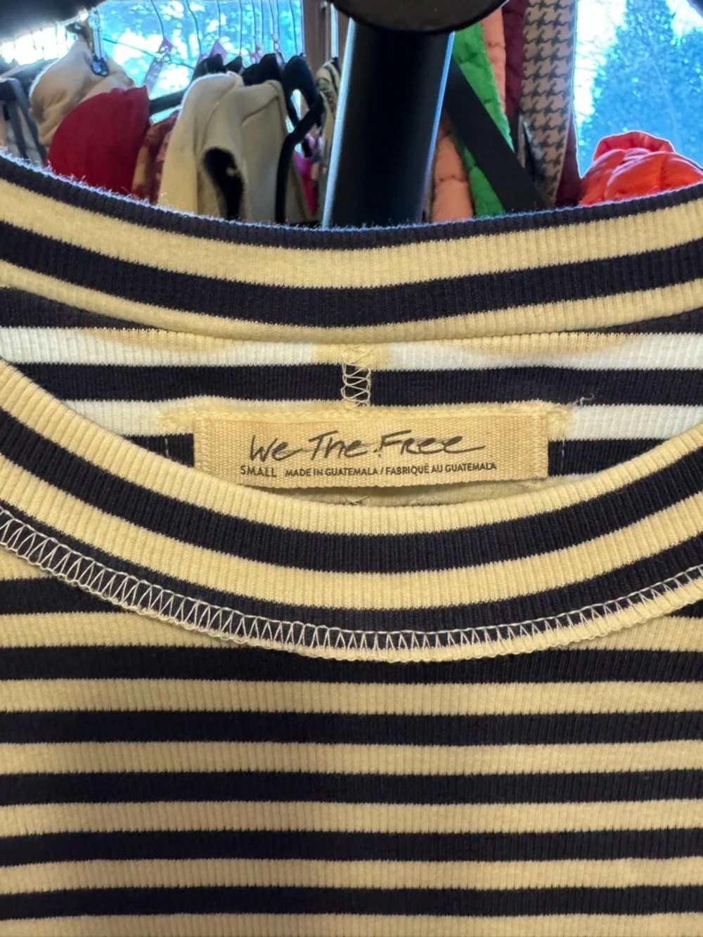 NWOT Free People We The Free Kate Stripe Tee tank - navy Combo - small_11